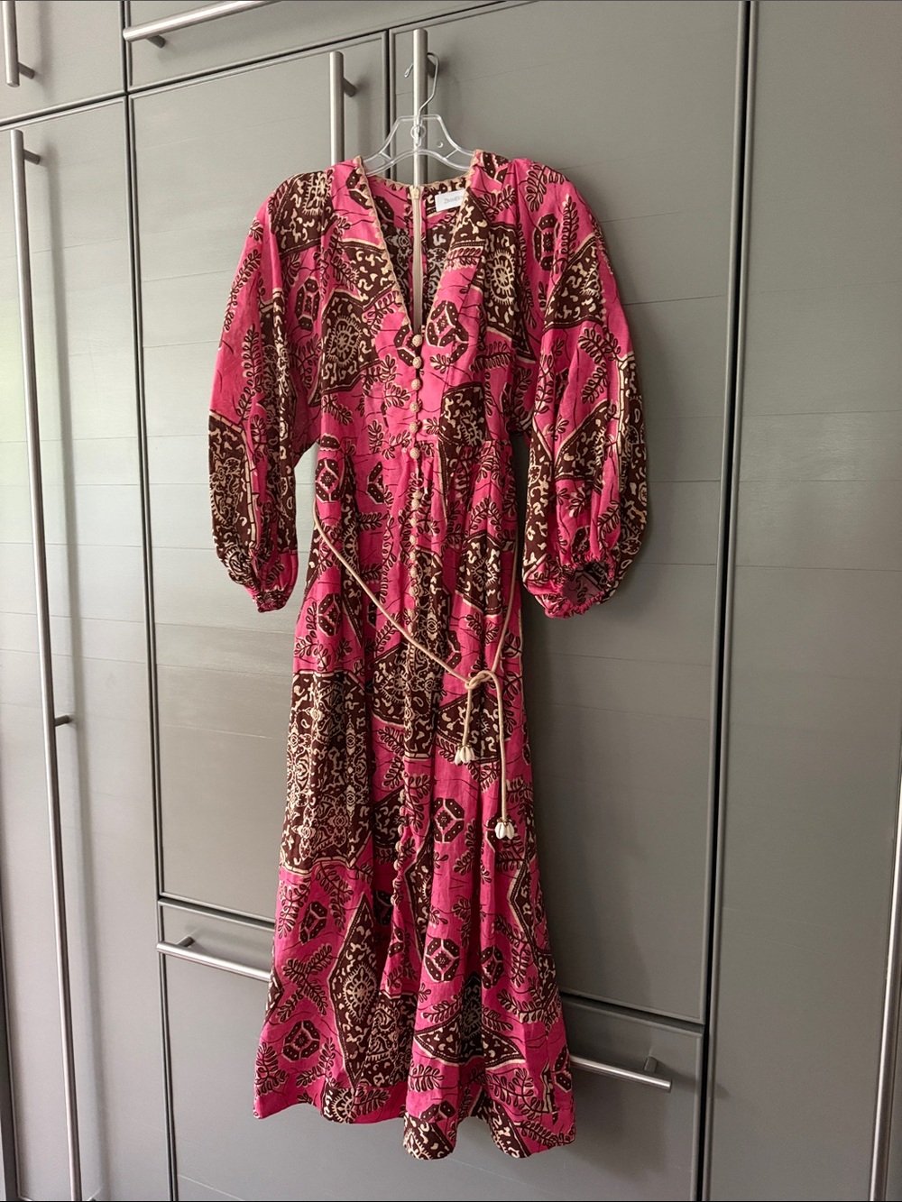 Zimmermann Pink and Brown Patterned Dress EC Size 1